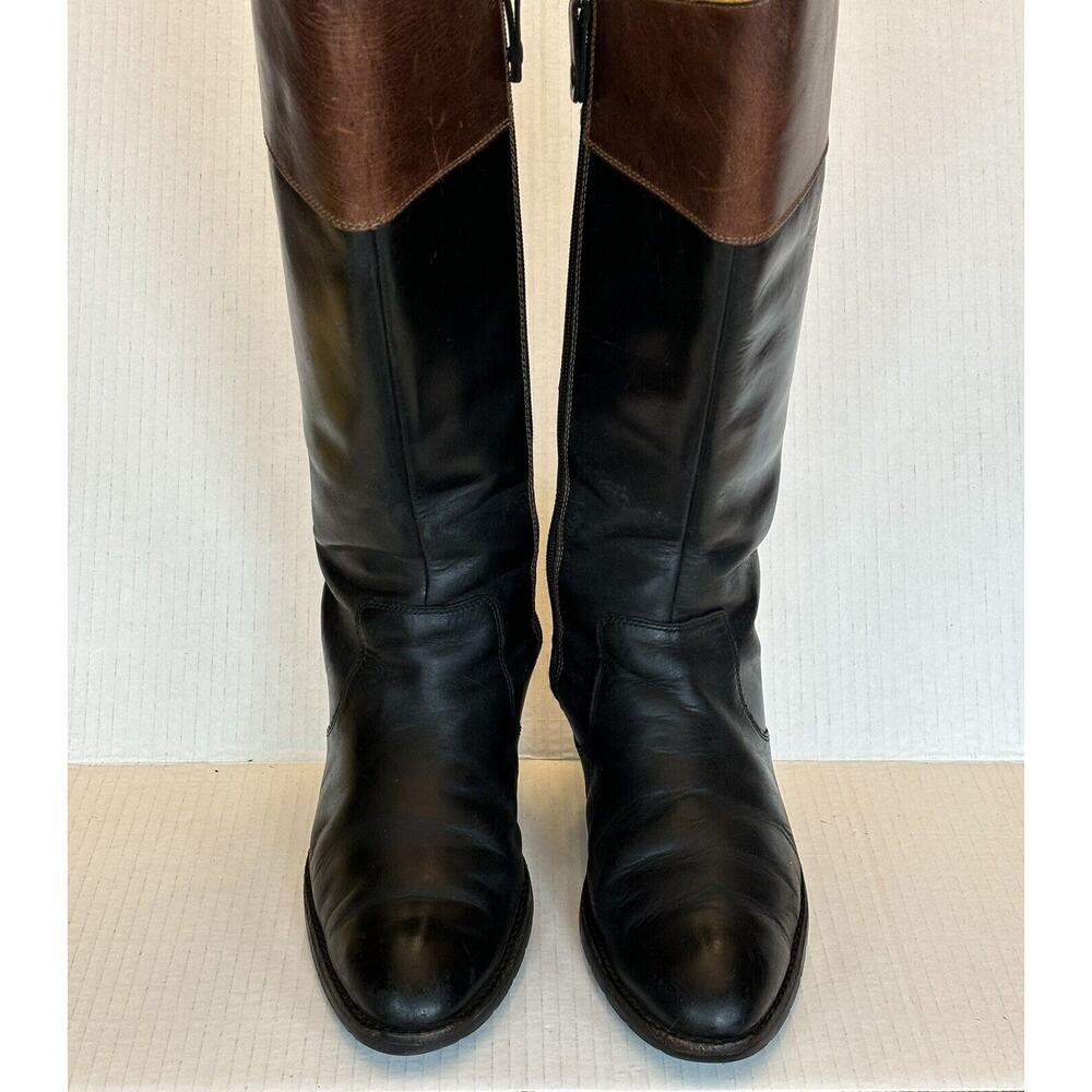 Sebago Womens 8.5  Nashoba Rider black Cognac Leather Riding Boot Equestrian